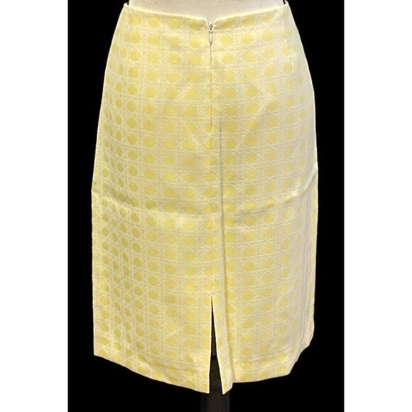 Alex Marie Pencil Skirt Size 6 Yellow Lined Center Back Zipper Slit - Picture 11 of 16
